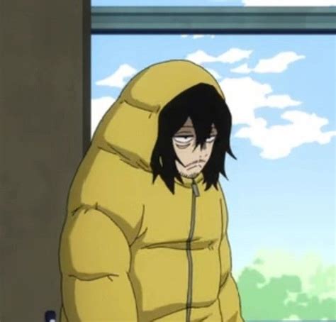 Aizawa x sleeping bag | Cartoon profile pictures, My hero academia manga, Anime mems