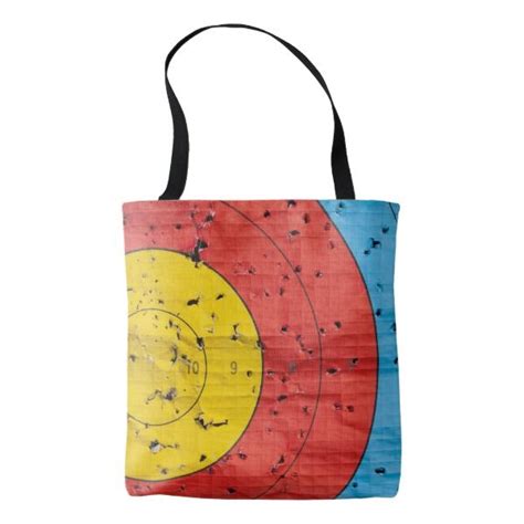 Archery target close up with many arrow holes tote bag | Zazzle.com ...