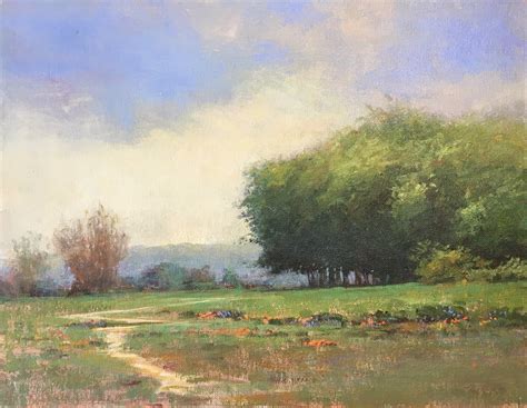 Country Day 191106, flower field landscape oil painting 11x14 inches