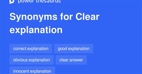 Clear Explanation synonyms - 417 Words and Phrases for Clear Explanation