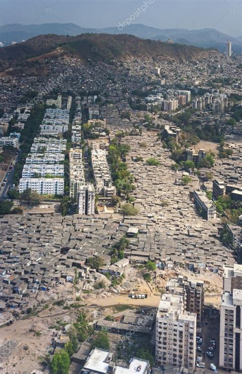 Aerial view of Mumbai slums Stock Photo by ©allouphoto 58186683