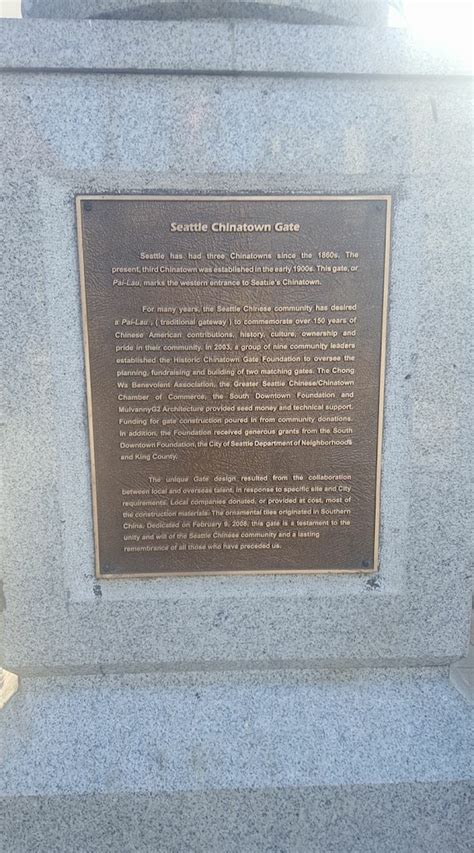 Read the Plaque - Seattle Chinatown Gate