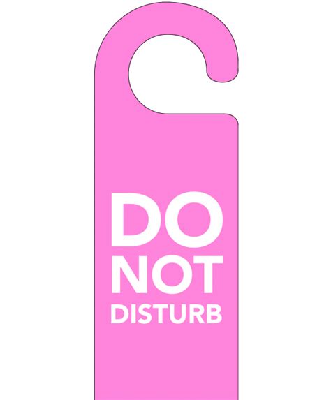 Pink Do Not Disturb Door Hanger