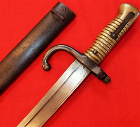 1866 CHASSEPOT SWORD BAYONET & SCABBARD YATAGHAN TYPE FRENCH ARMY | JB Military Antiques