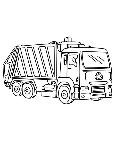 Free Printable Garbage Trash Truck Real Coloring Page for Adults and ...