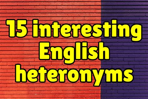 Common English Heteronyms – Espresso English