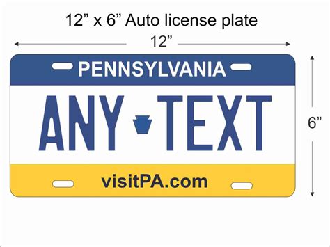 Pennsylvania replica License Plate personalized with your design custom ...