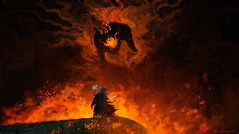 2000x400 Resolution Balrog vs Gandalf Lord Of The Rings 2000x400 ...