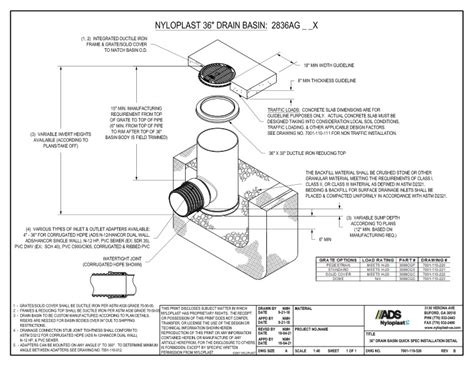 Documents - 36" Drain Basin Quick Spec Installation Nyloplast Detail