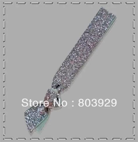 Elastic Silver Glitter Ribbon Hair Ties 5/8" Metallic Velvet Ribbon Hair Tie Girl Hair Tie-in ...