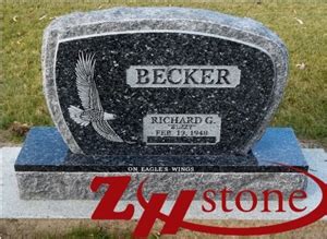 Eagle Engraving Blue Pearl Granite Tombstone Western Style Headstones ...