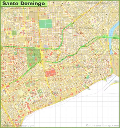 Santo Domingo city center map | Santo domingo, Domingo, Map