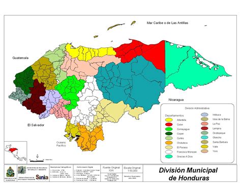 Mapa de Honduras y sus municipios - Mapa de Honduras