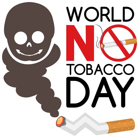 World No Tobacco Day logo with forbidden no smoking red sign and skull ...