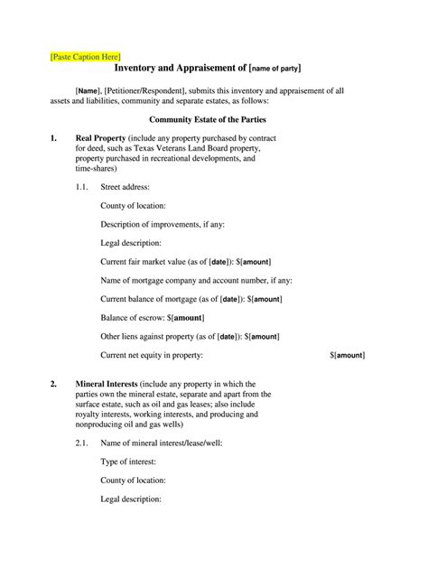 Probate Inventory Form 2020-2022 - Fill and Sign Printable Template ...