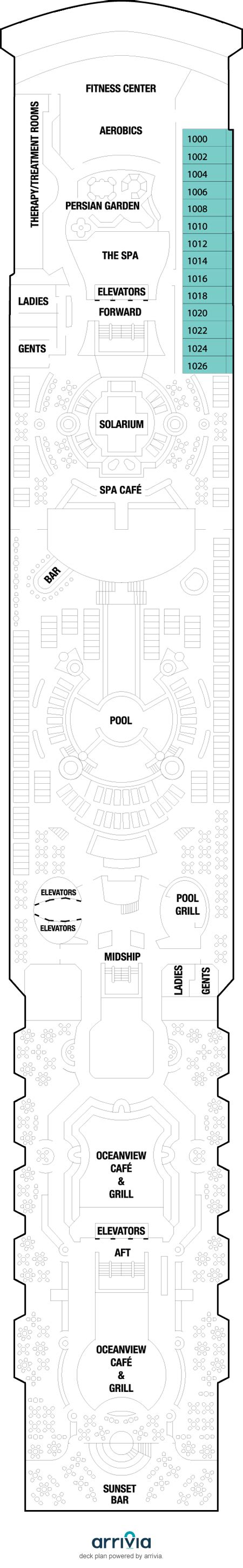 Deck 10 on Celebrity Constellation | Celebrity Constellation Deck 10 on iCruise.com