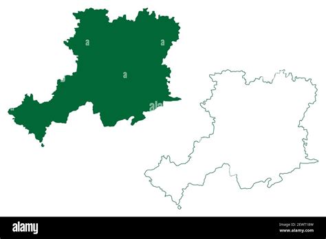 Gaya district (Bihar State, Magadh division, Republic of India) map vector illustration ...