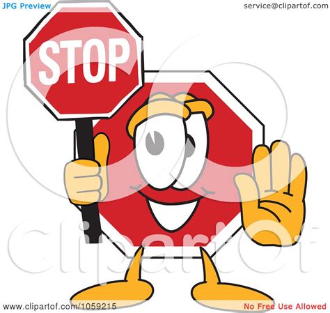 Royalty-Free Vector Clip Art Illustration of a Stop Sign Character ...