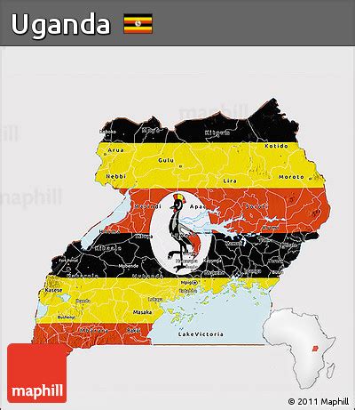 Free Flag 3D Map of Uganda