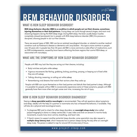 REM Sleep Behavior Disorder - Symptoms, Diagnosis, Treatment