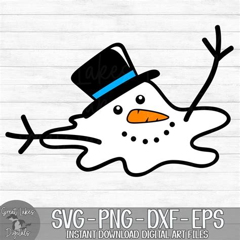 Melting Snowman Instant Digital Download Svg Png Dxf - Etsy | Melted snowman, Melting snowmen ...