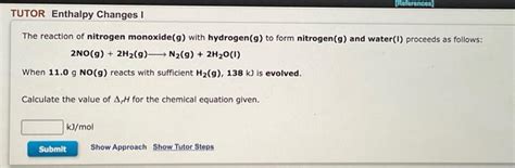 Solved The reaction of nitrogen monoxide (g) with | Chegg.com