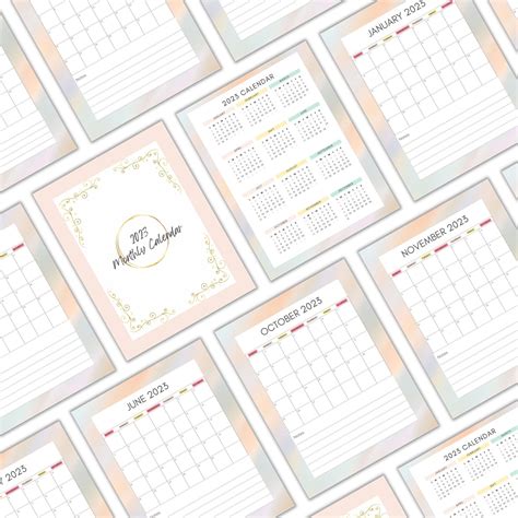 Canva Printable 2023 Calendar Template, Canva Calendar Editable Bundle ...