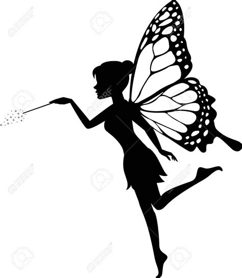 vector illustration of Fairy Waving Her Wand Stock Vector - 63540366 | Fairy silhouette, Fairy ...