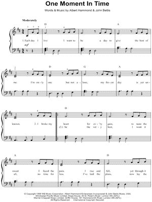 "One Moment in Time" Sheet Music - 21 Arrangements Available Instantly ...