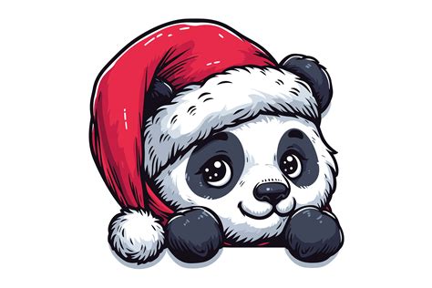 Panda Wearing Christmas Hat Design Graphic by Art On Demand · Creative ...