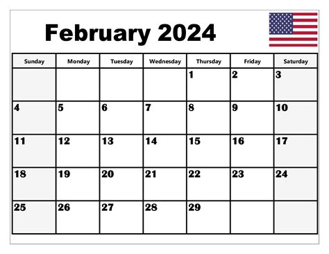 Printable February 2024 Calendar With Holidays Usa - Daria Emelina