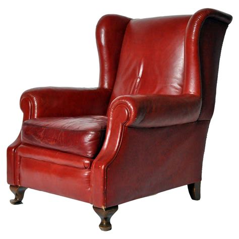 Vintage English Wingback Leather Armchair | Leather armchair, Leather wing chair, Outdoor lounge ...