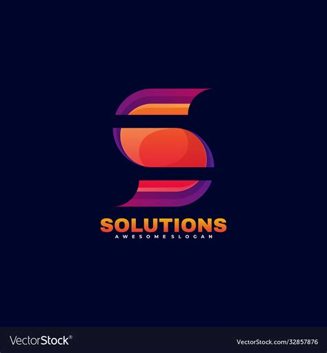 Logo solution gradient colorful style Royalty Free Vector