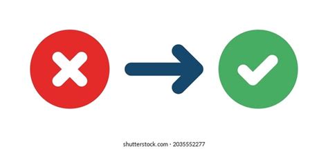 Green Tick Symbol Red Cross Sign Stock Vector (Royalty Free) 2035552277 | Shutterstock