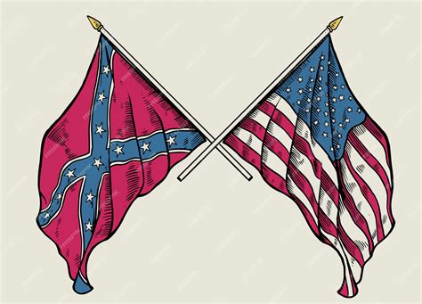 Confederate And Union States Flag