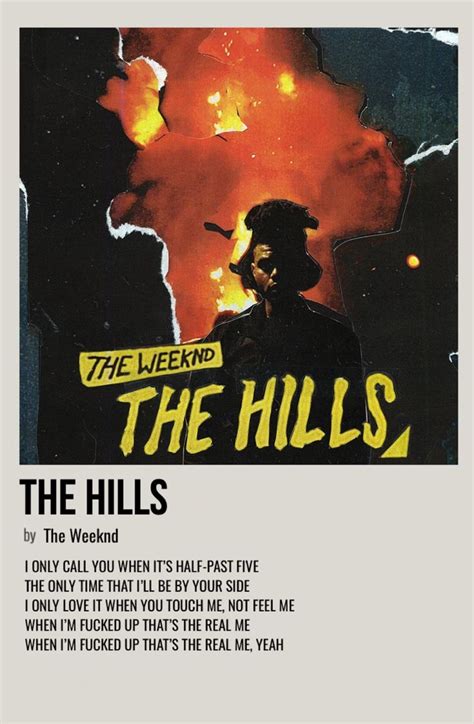 the hills | The weeknd poster, The weeknd album cover, The weeknd music