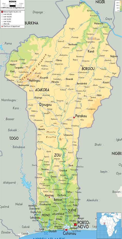 Benin Map Tourist Attractions - ToursMaps.com