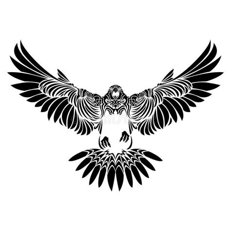 Photo about Falcon silhouette art style tattoo vector bird. Illustration of black, feather ...