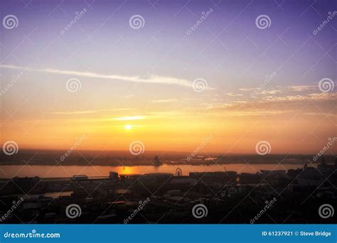 Liverpool city sunset stock image. Image of cloudscape - 61237921