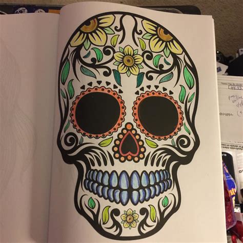 Coloring Book Sugar Skull, used gel pens and color pens. | Flickr