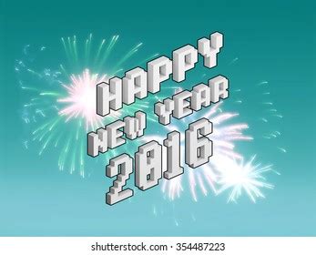 Happy New Year Fireworks 2016 Holiday Stock Illustration 354487223 | Shutterstock