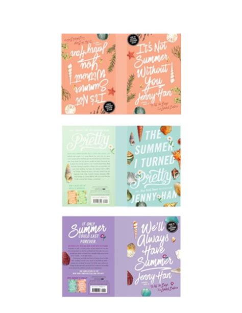 four different book covers with the words summer written in white and ...