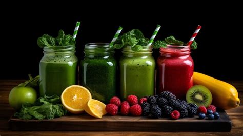 Premium AI Image | Healthy fruit and vegetable smoothies