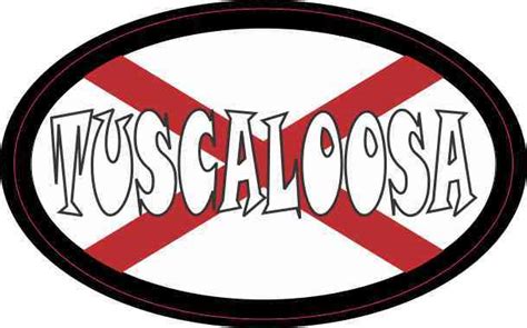 4in x 2.5in Oval Alabaman Flag Tuscaloosa Sticker