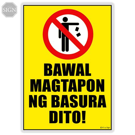 Bawal Magtapon ng Basura Dito Sign - Laminated Signage - A4 Size | Lazada PH