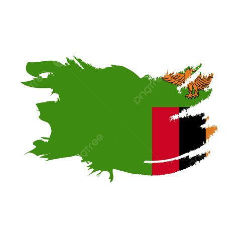 Zambia National Flag Illustration With Transparent Background Vector ...