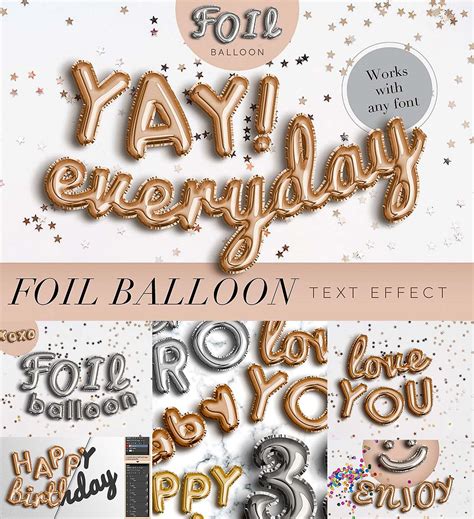 Foil baloon text effect | Free download