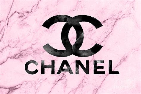 Chanel Logo Pink Marble Mixed Media by Del Art