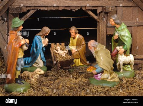 christmas crib at stable in Bethlehem Stock Photo - Alamy