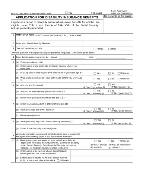 Printable Ssi Application Form - Printable Forms Free Online